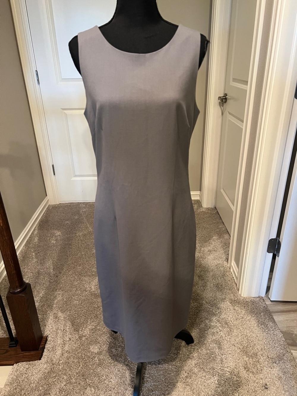 Chadwicks Sleeveless Grey Midi Shift Dress